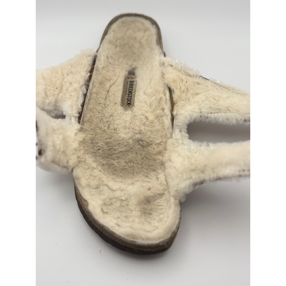 Birkenstock Arizona Shearling Suede Sandals Mink Brown 40 L9 M7 - Picture 9 of 9
